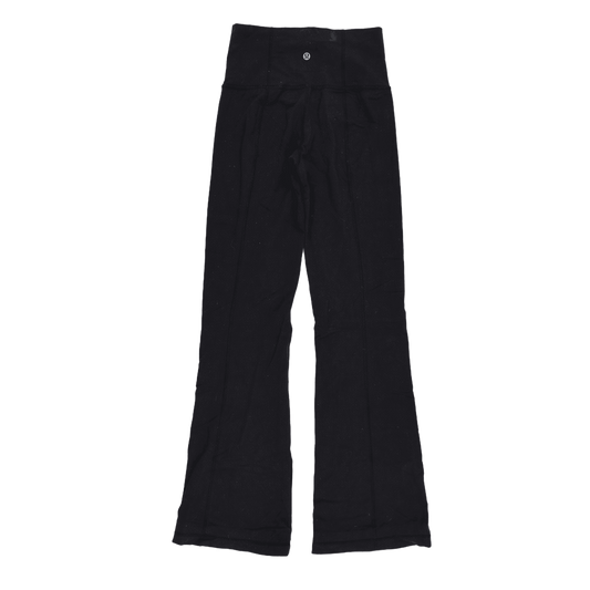 Lululemon Black Groove Flared Yoga Pants Women's Medium 31 Inseam Cotton Blend