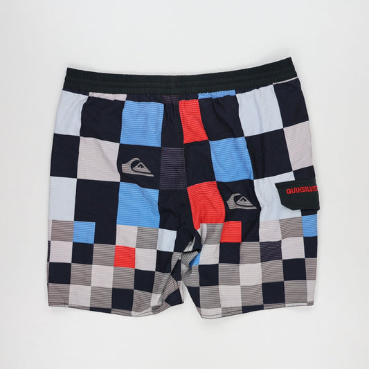 Quiksilver Men's Board Shorts Multicolour Large 36 Inseam Polyester Checked Pattern