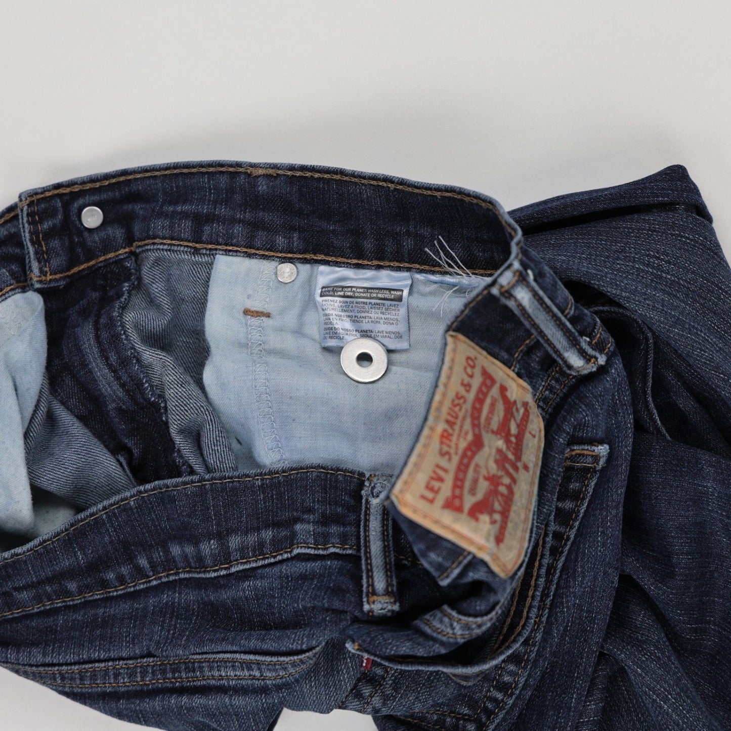 Levi's Original Straight Fit Denim Jeans Blue W31 L32 Cotton