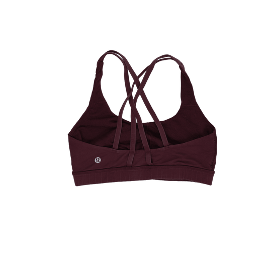 Lululemon Cross Back Burgundy Sports Bra Women's Activewear Size Small Nylon Blend
