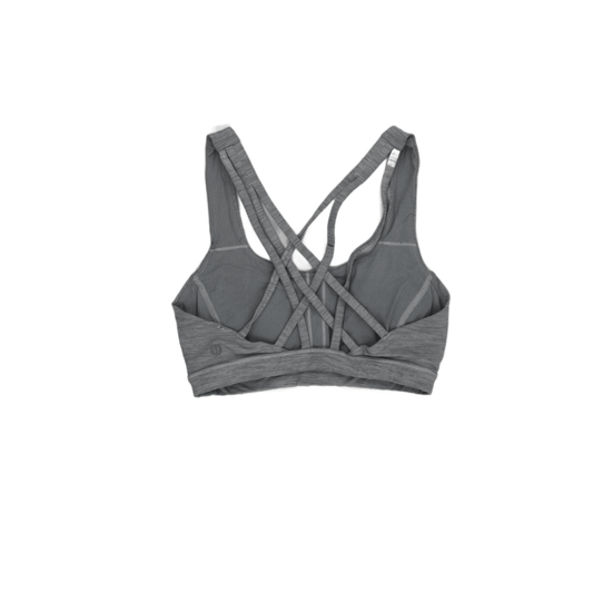 Lululemon Grey Strappy Cross-Back Sports Bra Size 8 Polyester Blend