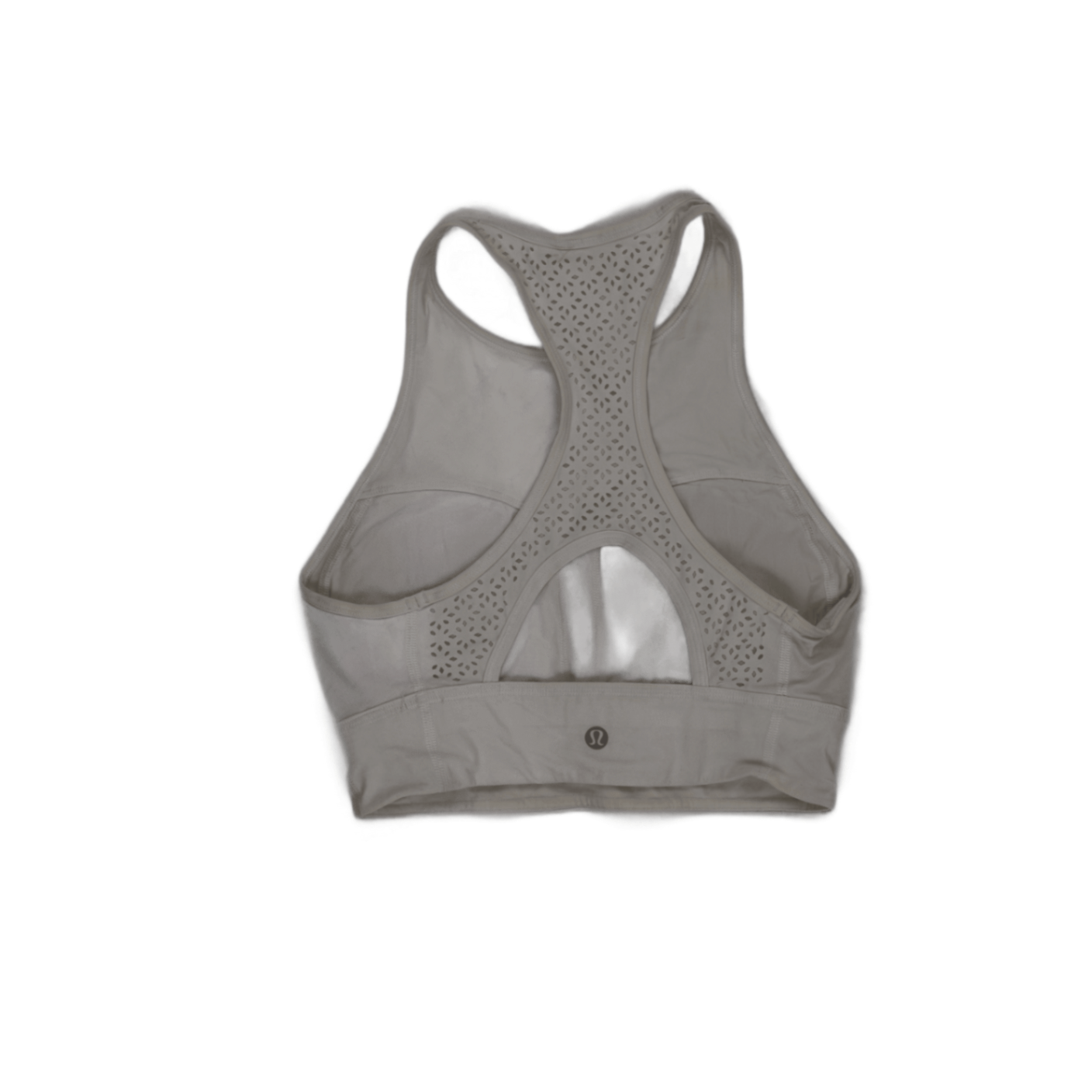 Lululemon Light Beige Racerback Sports Bra Women's Small Polyester Blend High Neck