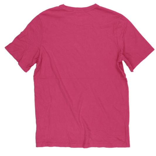 Nike Pink Multi Logo Graphic Cotton T-Shirt Large 100 Percent Cotton Casual Crew Neck