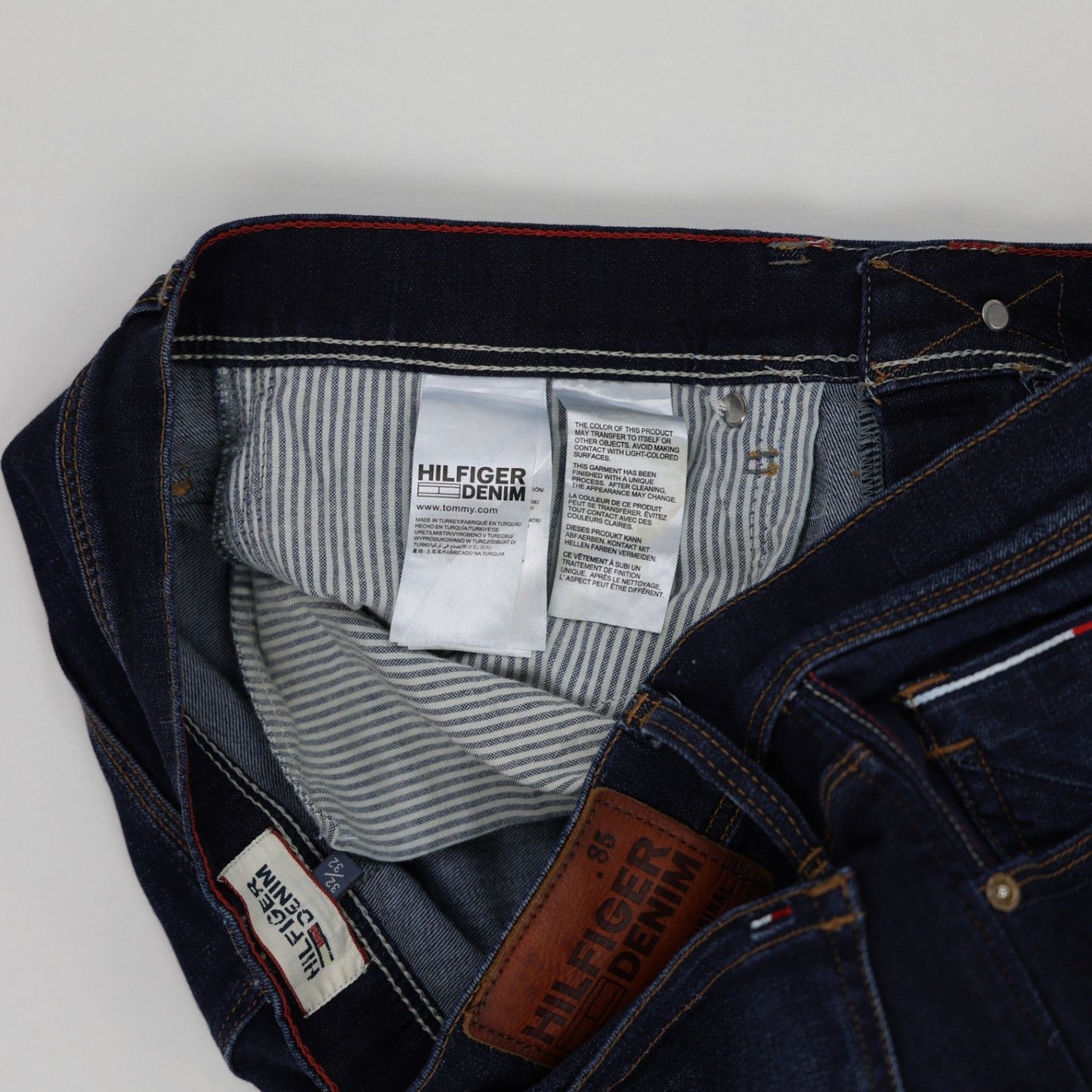 Tommy Hilfiger Classic Straight Leg Jeans Dark Blue 34W 32L Cotton Denim