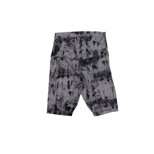 Lululemon Women's Tie Dye Cycling Shorts Grey Black Size 8 Nylon Elastane Blend