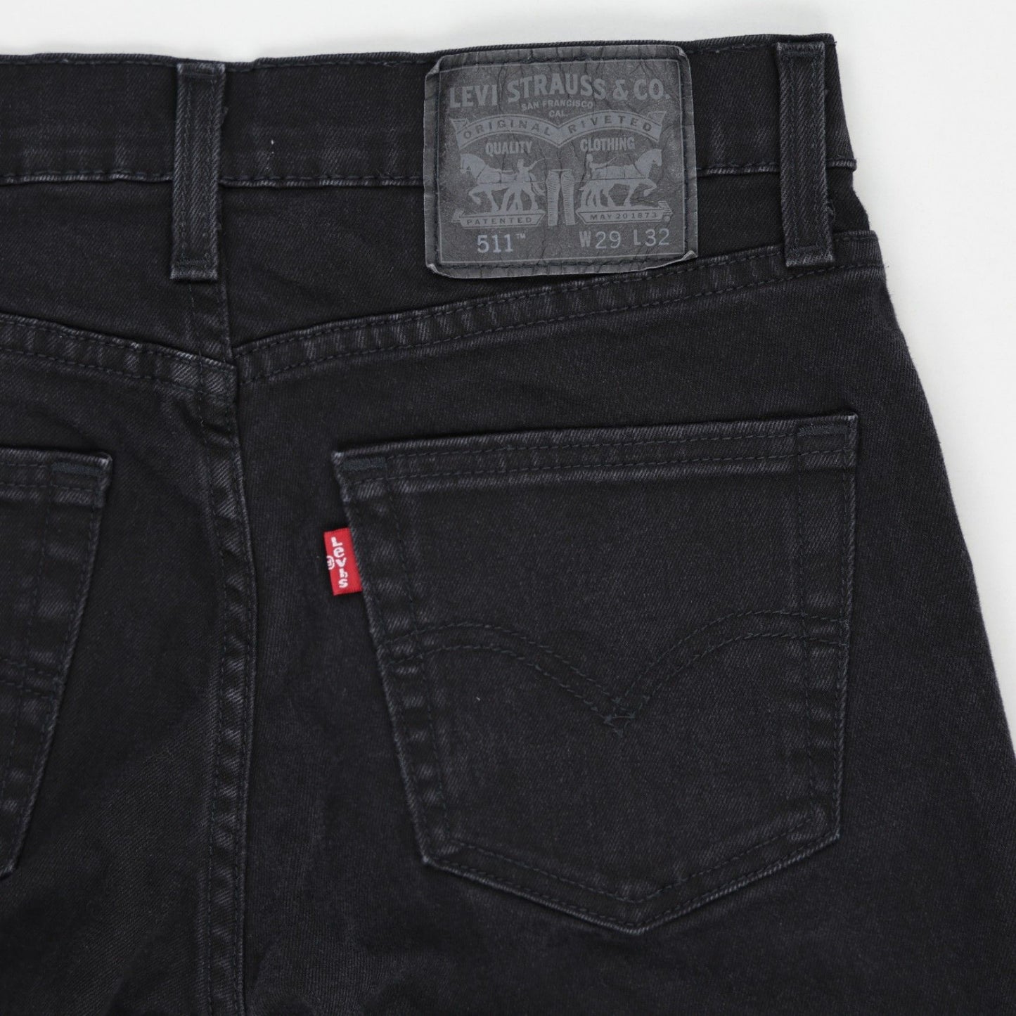 Levi's 511 Black Slim Fit Trousers W29 L32 Cotton Blend