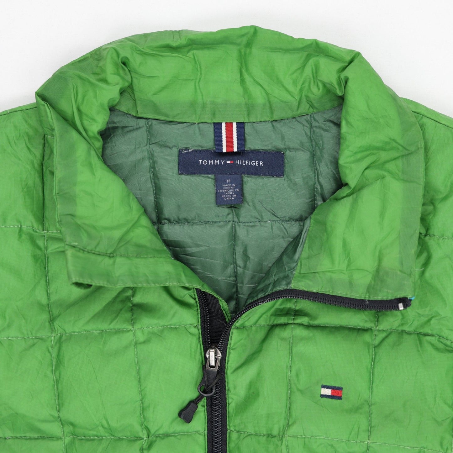 Tommy Hilfiger Green Gilet Vest Mens Medium Polyester High Neck Sleeveless
