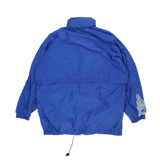 PUMA Vintage Windbreaker Jacket Blue Large Nylon High Neck