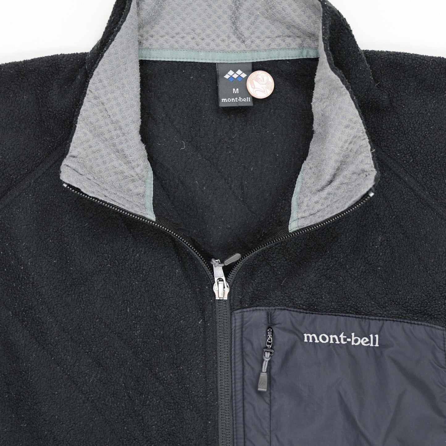 Montbell Black Fleece Polyester Blend Outdoor Gilet Vest for Men Size Medium