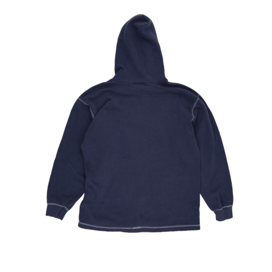 NFL New England Patriots Vintage Navy Blue Pullover Hoodie Sweatshirt Large Cotton Blend