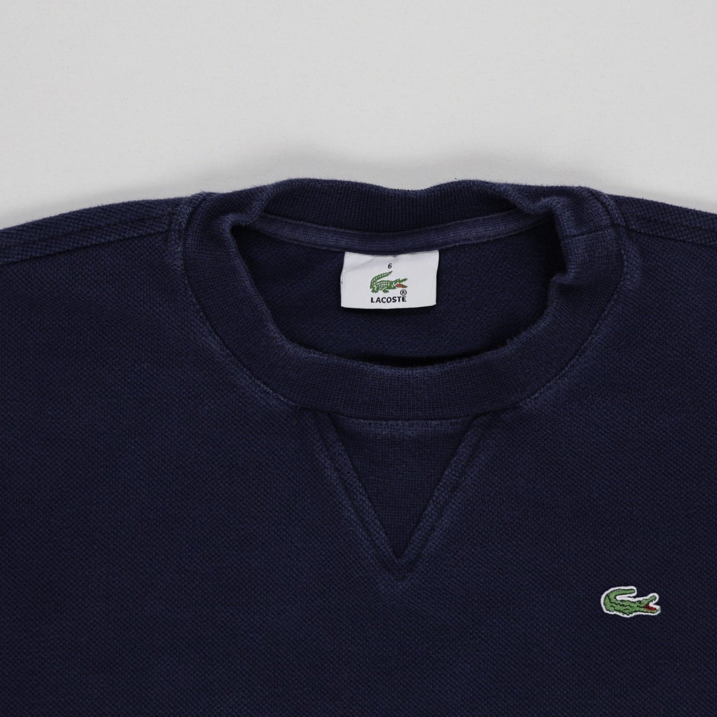 Lacoste Navy Classic Crew Neck Sweatshirt Large Cotton Vintage