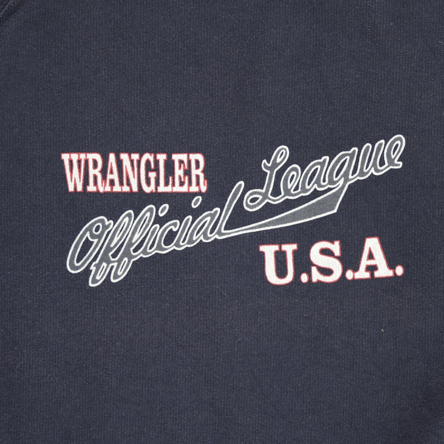 Wrangler Official League U.S.A. Vintage Crew Neck Sweatshirt Navy Blue XXL Cotton Blend