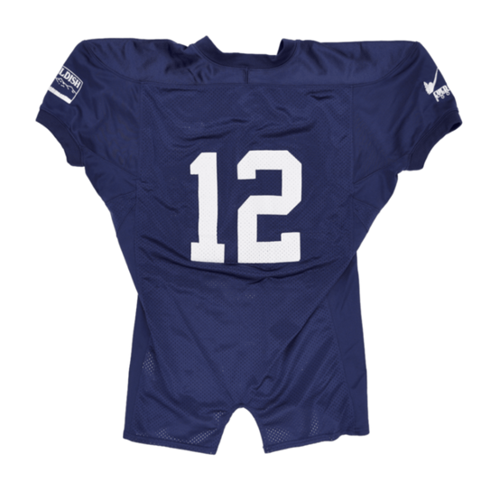 Nike Pleasant Hill Number 12 Vintage American Football Jersey Navy XL Polyester Mesh
