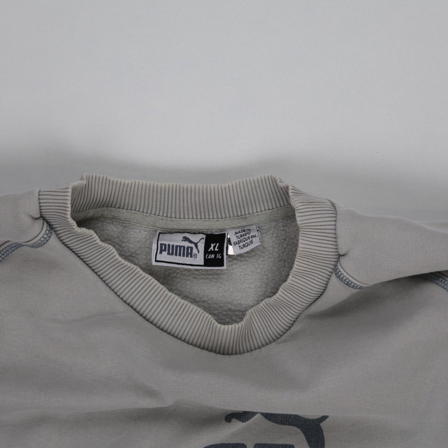 PUMA Grey Crew Neck Sweatshirt XL Cotton Blend Pullover for Men