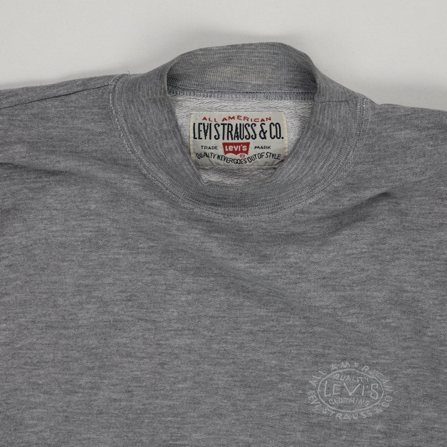 Levi's Vintage Grey Crewneck Sweatshirt Large Cotton Blend