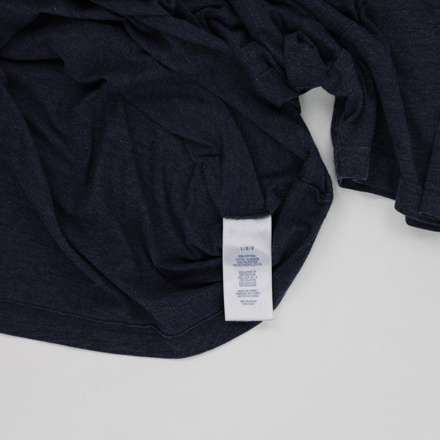 Nautica Large Navy Blue Cotton Blend Crew Neck T-Shirt for Men