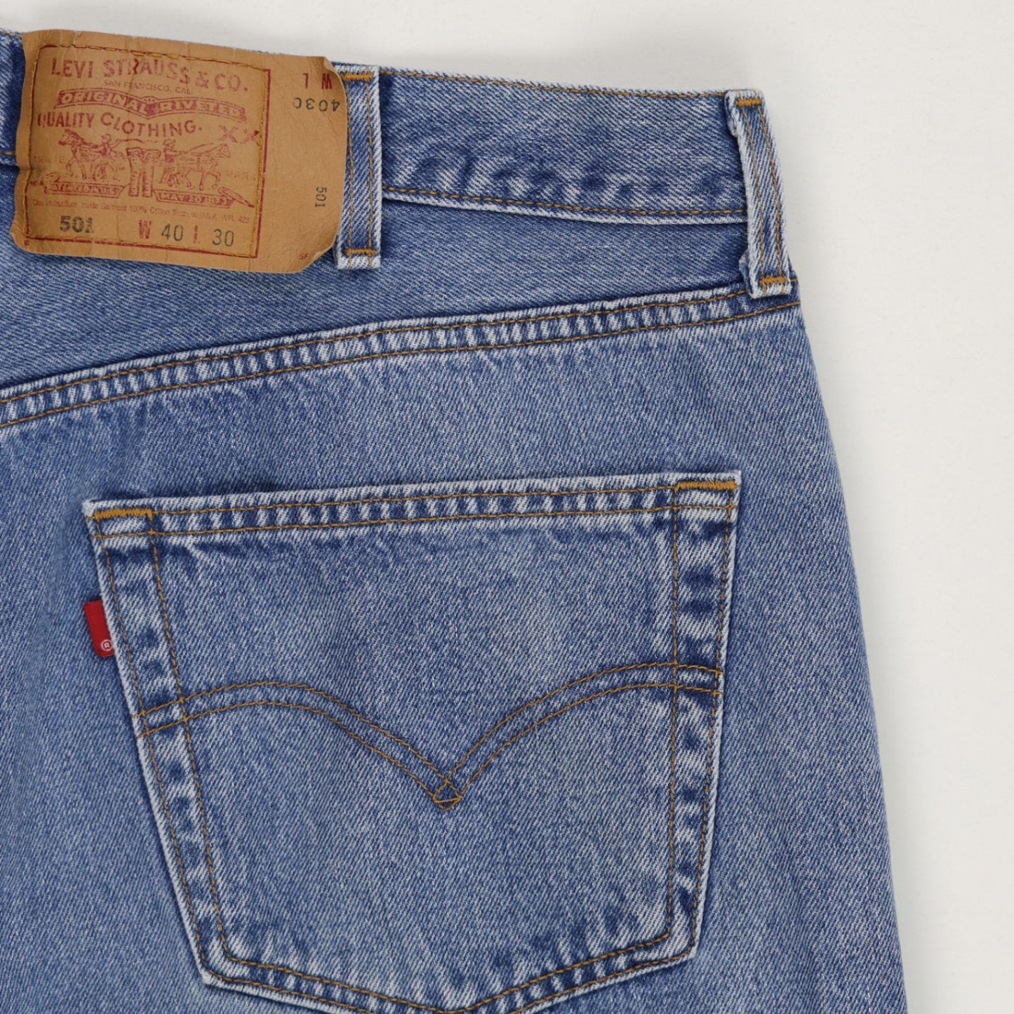 Levi's 501 Vintage Blue Denim Jeans W40 L30 Cotton Straight Leg