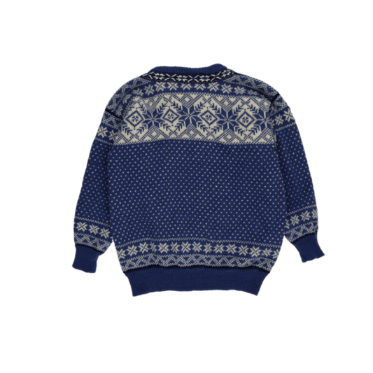 Dale of Norway Blue White Wool Nordic Cardigan Jumper Unisex Size Medium Vintage