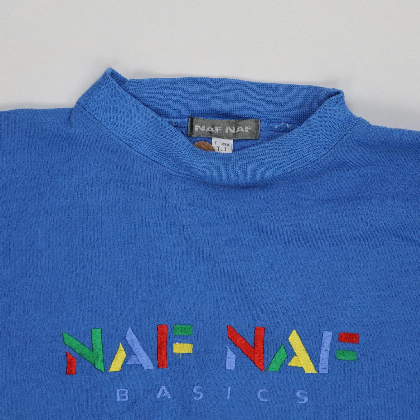 NAF NAF Vintage Blue Crewneck Sweatshirt Unisex Size T1 Small Cotton Blend