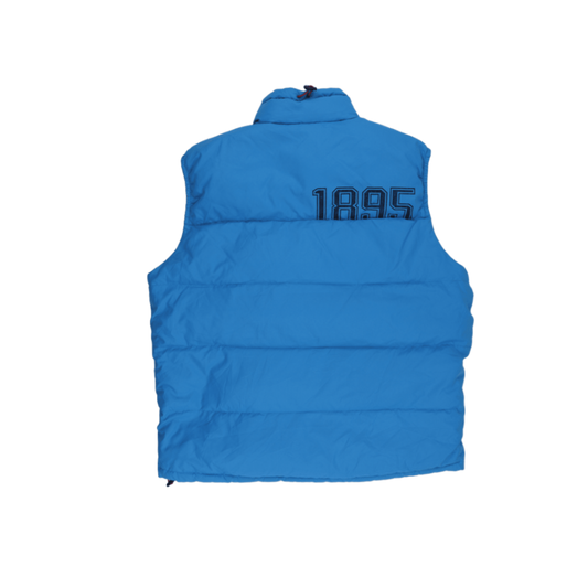 Reebok Classic 1895 Blue Puffer Gilet Vest Medium Polyester High Neck