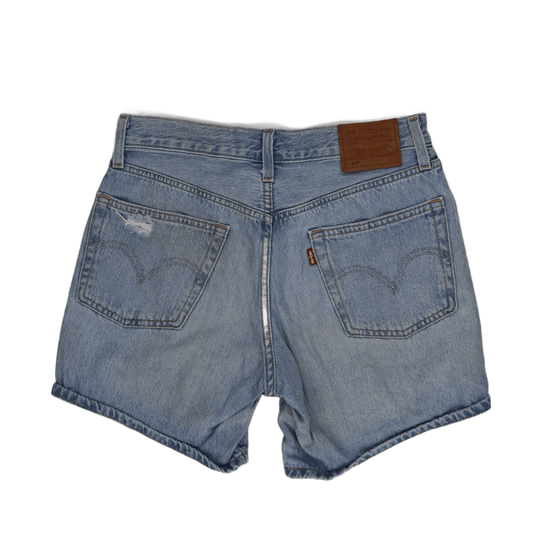 Levi's Premium 501® Distressed Light Blue Denim Shorts, Vintage Style, Size W33, Classic Summer Men’s Jeans