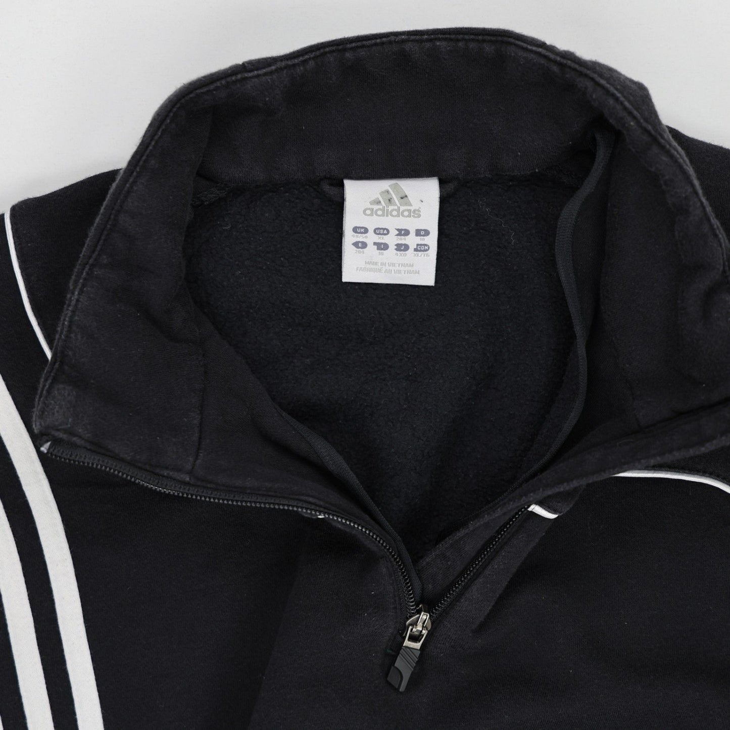adidas Black Vintage Pullover Sweatshirt Size Large Cotton Blend High Neck