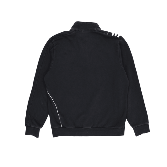 adidas Black Vintage Pullover Sweatshirt Size Large Cotton Blend High Neck