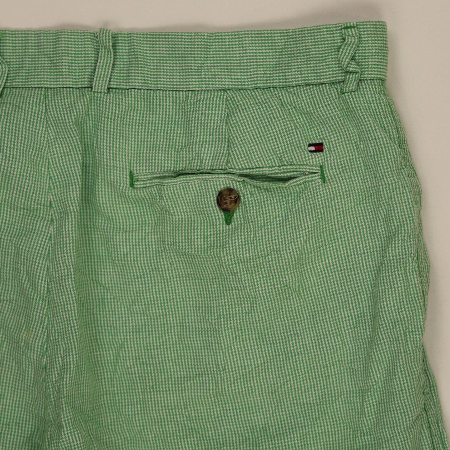 Tommy Hilfiger Classic Green Check Cotton Shorts Size 36 Men's Casual