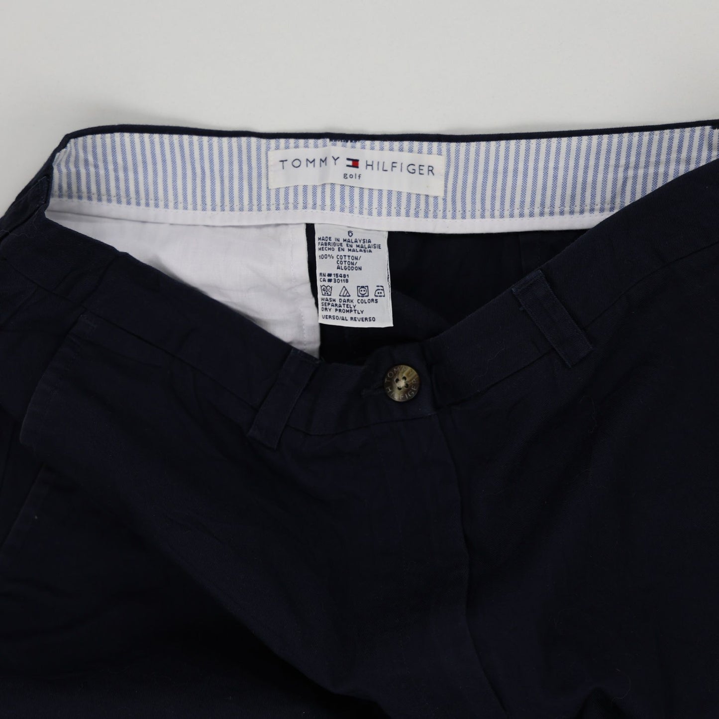 Tommy Hilfiger Chino Shorts Navy 36 Inch 100 Percent Cotton Men's Clothing