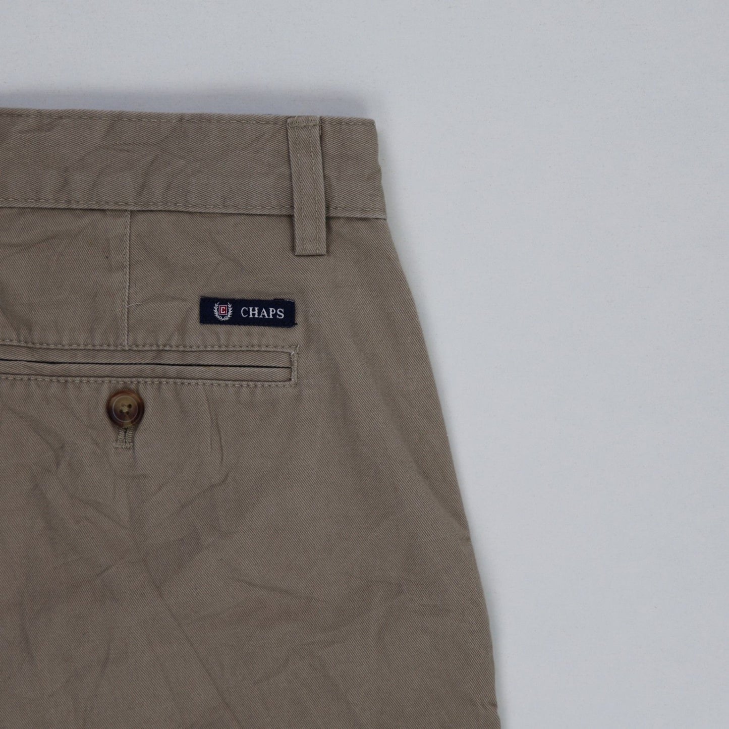 Chaps Smart Casual Shorts Khaki 34 Inch Waist 9 Inch Inseam Cotton Men's Clothing