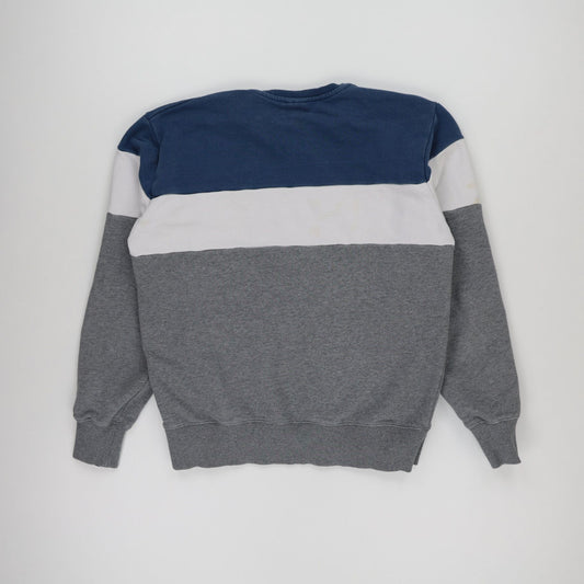 Ellesse XXL Tricolour Logo Crew Neck Sweatshirt Grey White Blue Cotton Blend Vintage