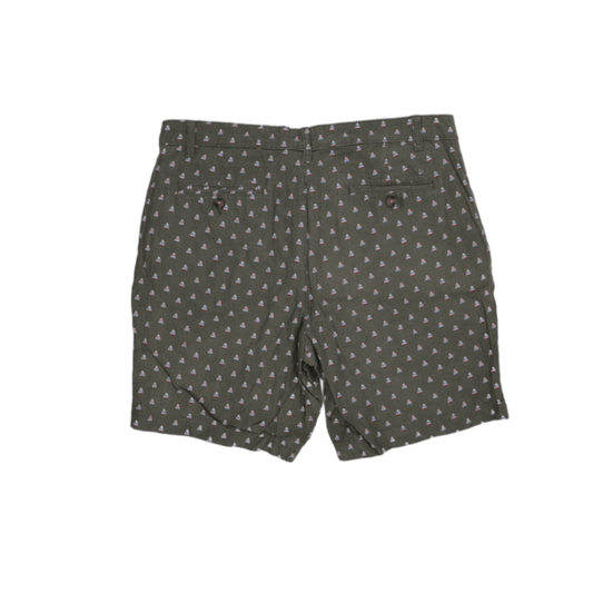 Nautica Olive Green Sailboat Print Cotton Shorts 34W