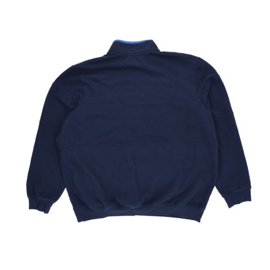 L.L. Bean Pullover Fleece Sweatshirt Navy Blue 2XLT Tall 60% Cotton 40% Polyester Stand Collar
