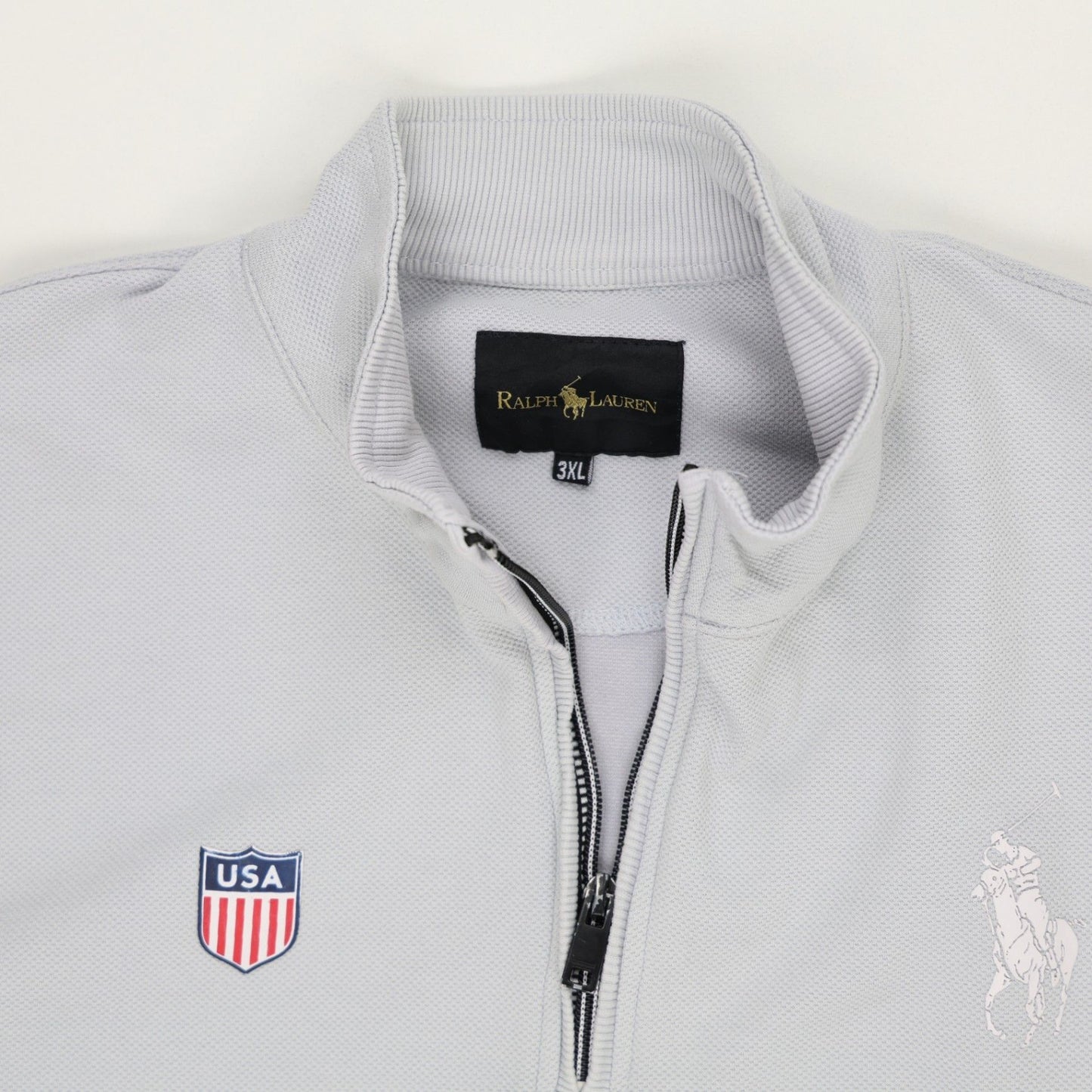 Ralph Lauren Polo Sport 1/4 Zip Sweatshirt Grey 3XL Cotton Blend High Neck
