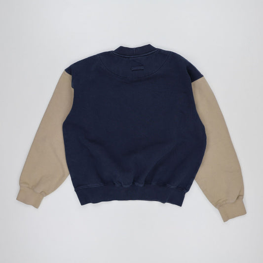 Columbia Vintage 1998 Navy Beige Crewneck Sweatshirt Men Small Cotton Blend