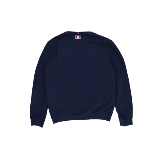 Le Coq Sportif France Rugby Navy Pullover Sweatshirt Men's Medium Cotton