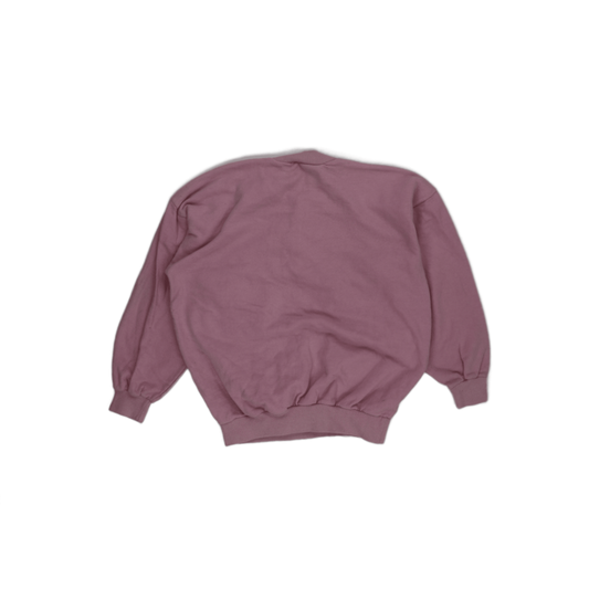 Ellesse Vintage Mauve Button Neck Pullover Sweatshirt Medium Cotton Blend