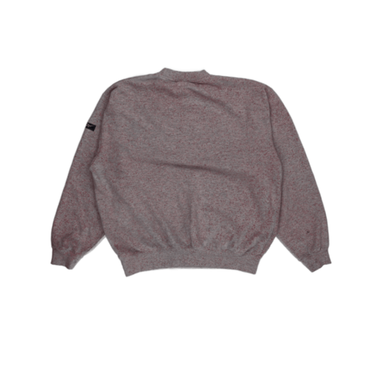 Reebok Essentials Crewneck Sweatshirt Speckled Grey Red Small Cotton Blend Vintage