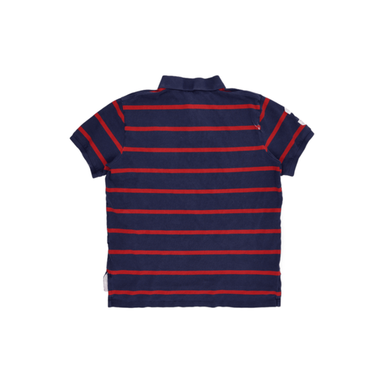 Ralph Lauren Custom Fit Polo Shirt Navy Blue Red Large Cotton