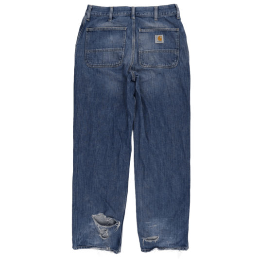 Carhartt Vintage Relaxed Fit Trousers Blue 31x34 Cotton Distressed