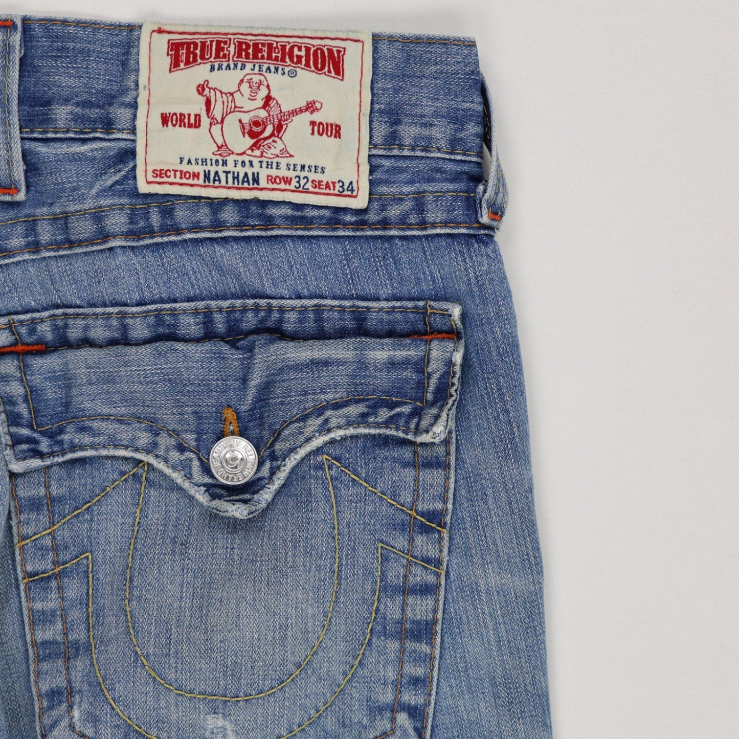 True Religion Nathan Denim Shorts Blue W32 100 Cotton Men's