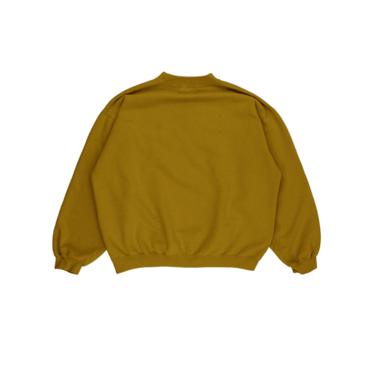 NAF NAF Vintage Mustard Yellow Crewneck Sweatshirt Large Cotton Blend 90s Style