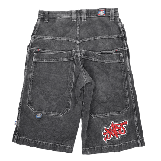 JNCO Jeans Vintage Baggy Denim Shorts Grey Size 32 Inseam 11