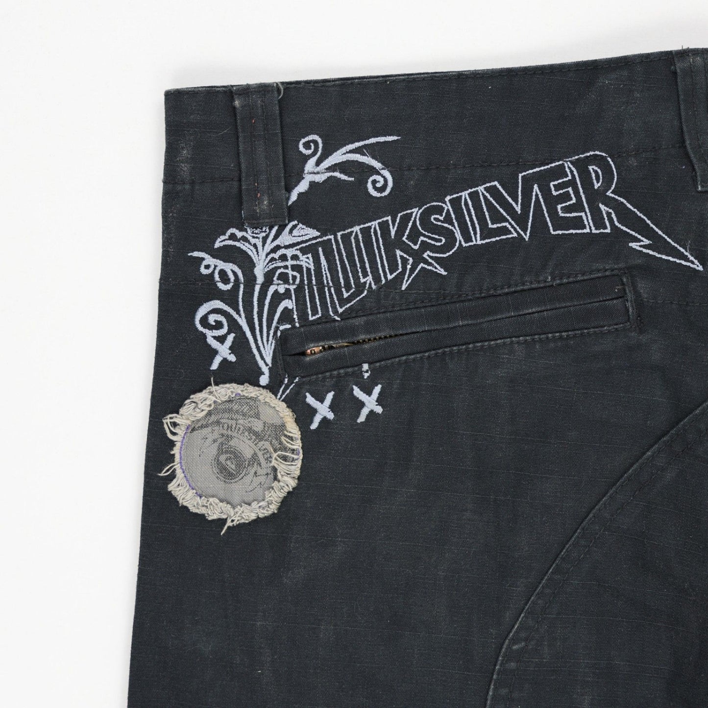 Quiksilver Black Cargo Trousers 33W Cotton Vintage Men's Clothing