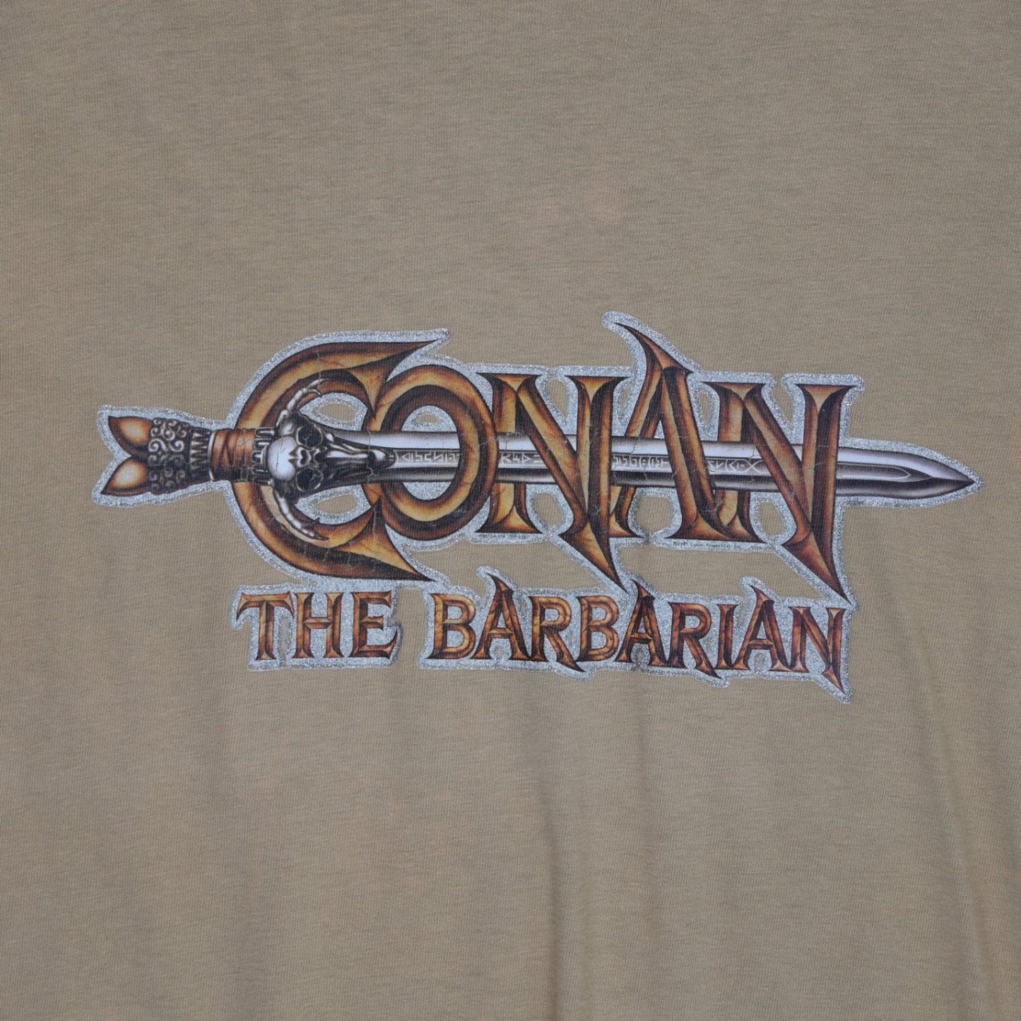 Conan The Barbarian Vintage Brown Graphic Tee Men's Medium Cotton Crew Neck