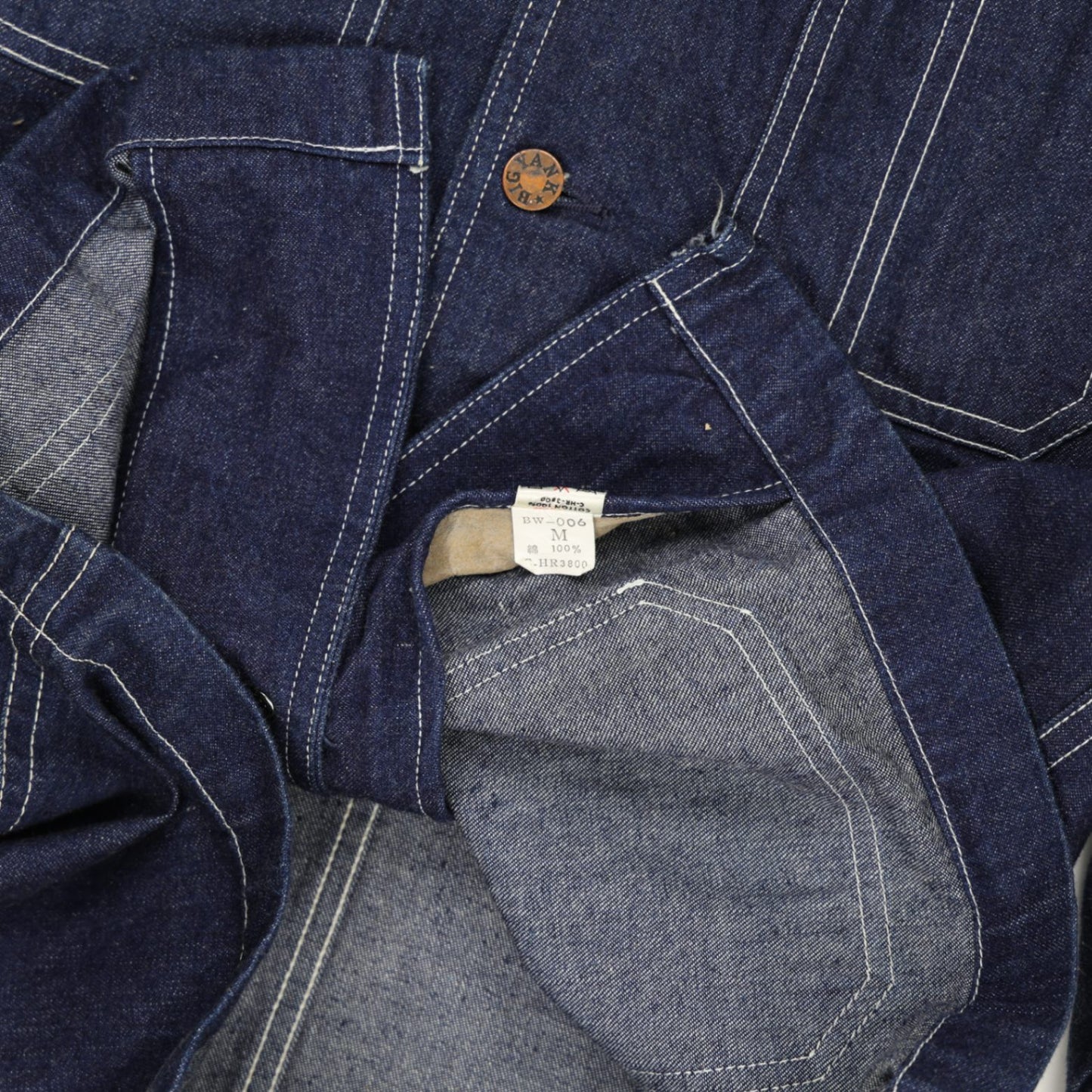 Galaxxy Indigo Blue Vintage Chore Jacket for Men Size Medium 100% Cotton