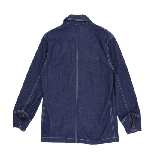 Galaxxy Indigo Blue Vintage Chore Jacket for Men Size Medium 100% Cotton