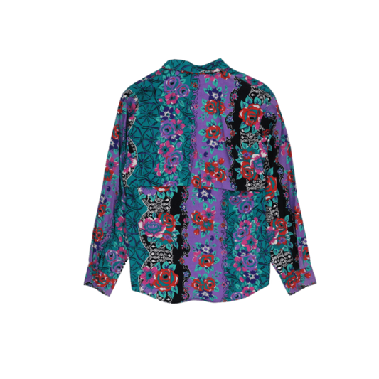 Wrangler Vintage Multicolour Floral Western Shirt Mens Size M 100 Percent Cotton