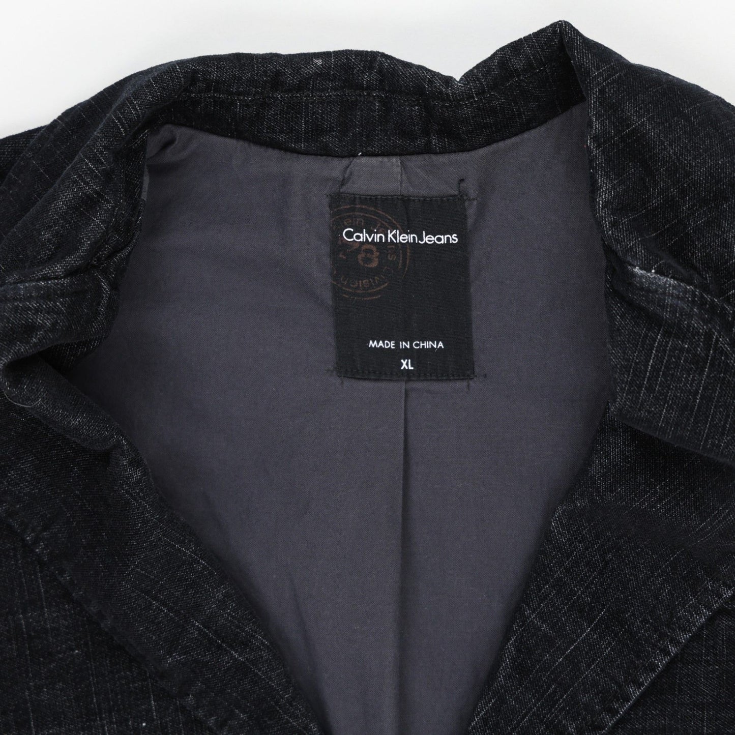 Calvin Klein Jeans Charcoal Blazer Jacket XL Cotton Blend Notched Lapel