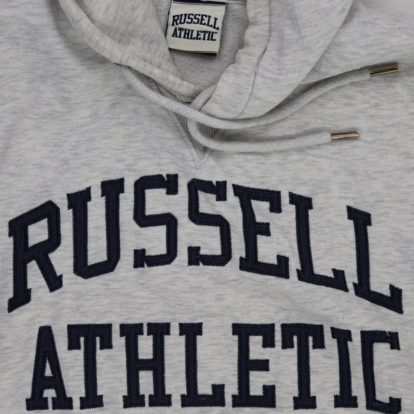Russell Athletic Grey Pullover Hoodie Large Cotton Blend Vintage